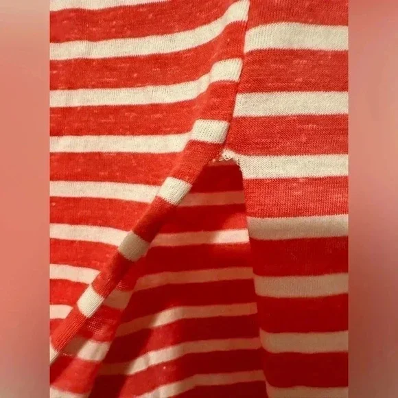 NWT Umgee Striped Tee Top Shirt Blouse Loose Fit split back size L - Picture 3 of 6